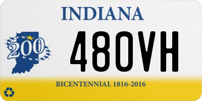 IN license plate 480VH