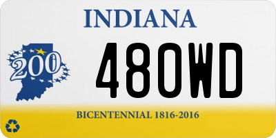 IN license plate 480WD