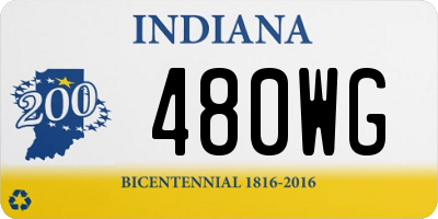 IN license plate 480WG