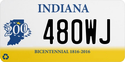 IN license plate 480WJ