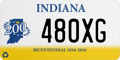 IN license plate 480XG