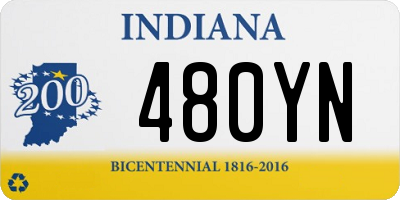 IN license plate 480YN