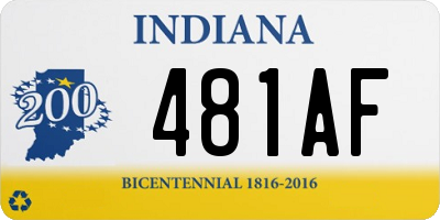 IN license plate 481AF