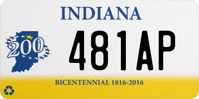 IN license plate 481AP