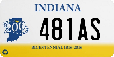 IN license plate 481AS