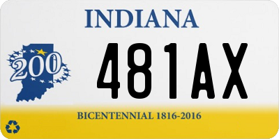 IN license plate 481AX