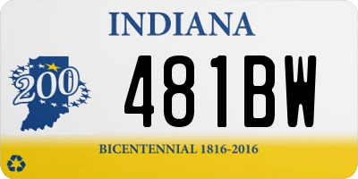 IN license plate 481BW