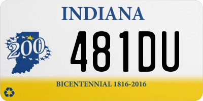 IN license plate 481DU