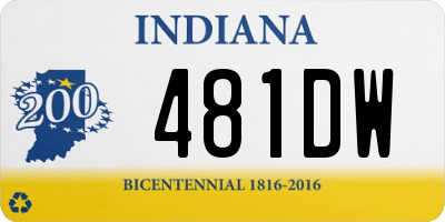 IN license plate 481DW