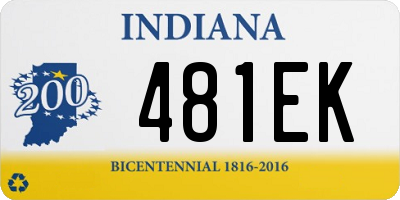 IN license plate 481EK