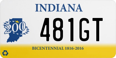 IN license plate 481GT