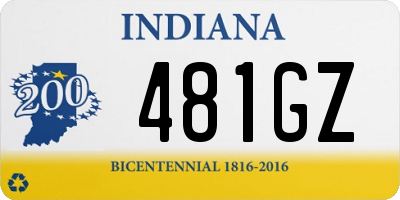 IN license plate 481GZ