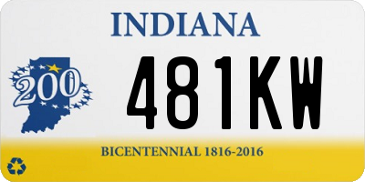 IN license plate 481KW