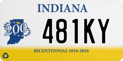 IN license plate 481KY