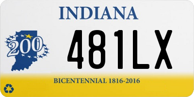 IN license plate 481LX