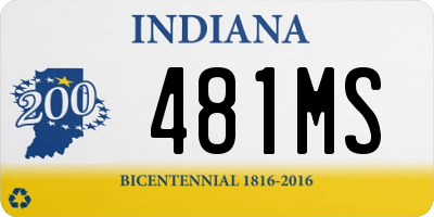 IN license plate 481MS