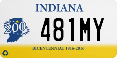IN license plate 481MY