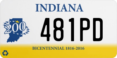 IN license plate 481PD