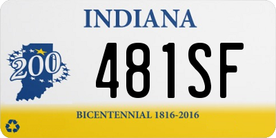 IN license plate 481SF