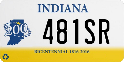 IN license plate 481SR