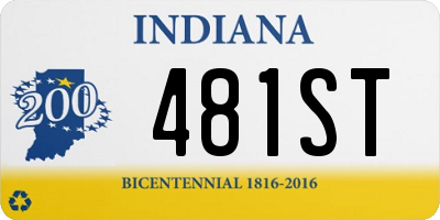 IN license plate 481ST