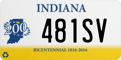 IN license plate 481SV