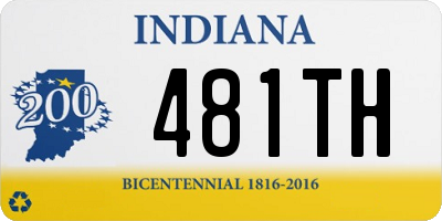 IN license plate 481TH