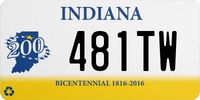 IN license plate 481TW