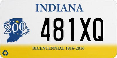 IN license plate 481XQ