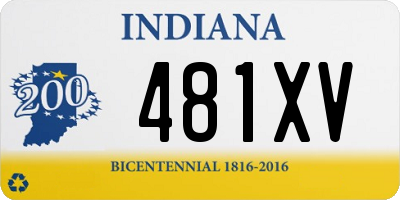 IN license plate 481XV