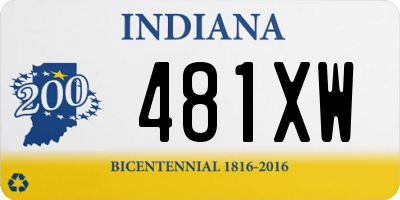 IN license plate 481XW