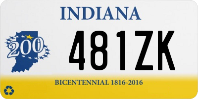 IN license plate 481ZK