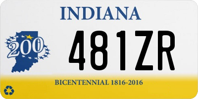 IN license plate 481ZR