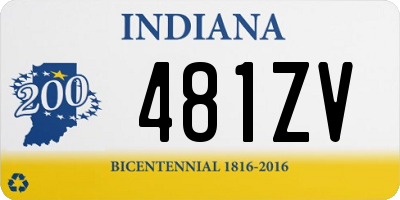 IN license plate 481ZV