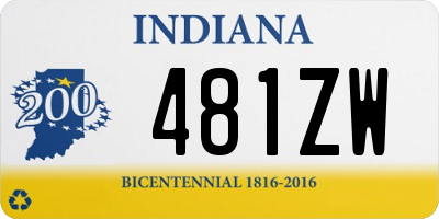 IN license plate 481ZW