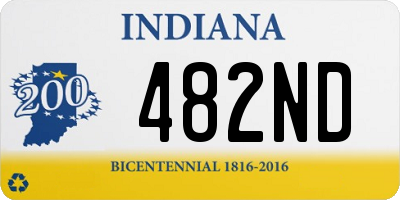 IN license plate 482ND