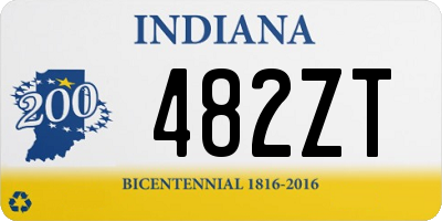 IN license plate 482ZT