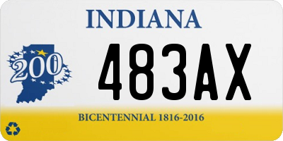 IN license plate 483AX