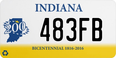 IN license plate 483FB