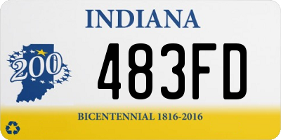 IN license plate 483FD