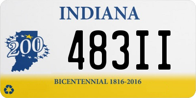 IN license plate 483II