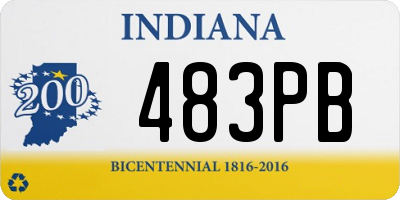 IN license plate 483PB