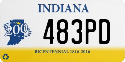 IN license plate 483PD