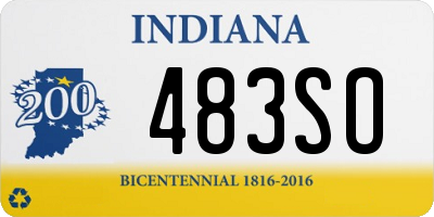 IN license plate 483SO