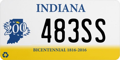 IN license plate 483SS