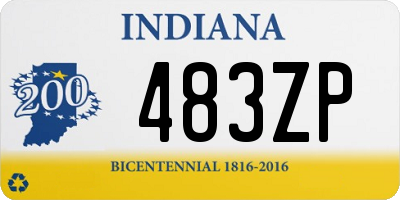 IN license plate 483ZP