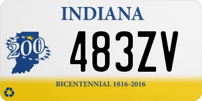 IN license plate 483ZV