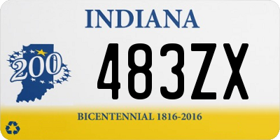 IN license plate 483ZX