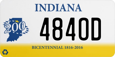 IN license plate 484OD