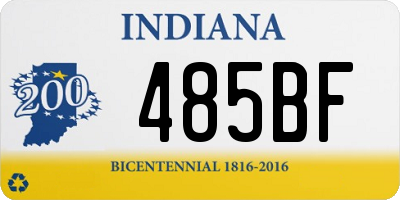 IN license plate 485BF